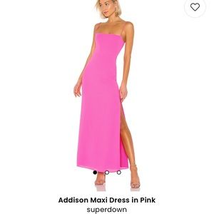 Revolve NWT Addison Maxi Dress Hot Pink Maxi Side Slit Sz XS Superdown